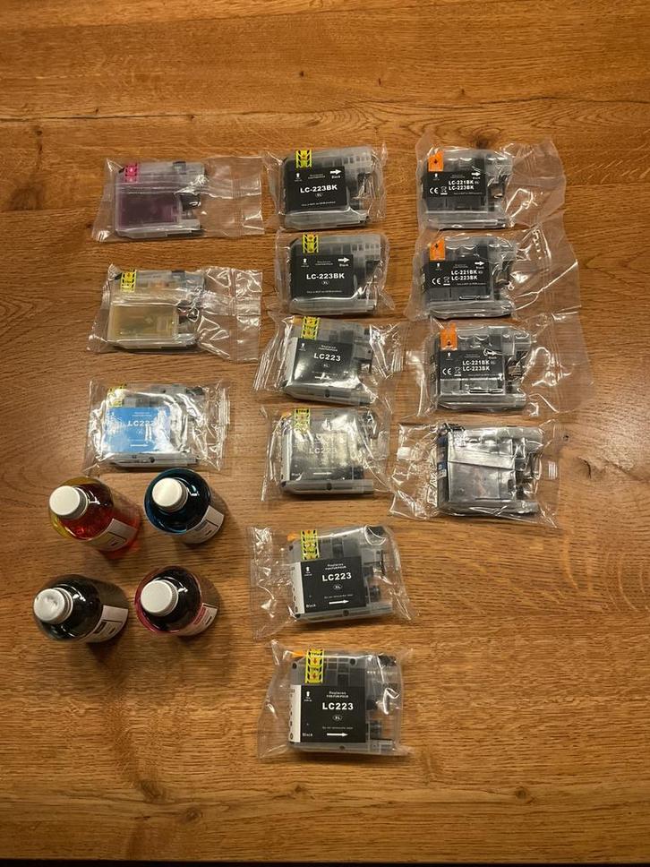 Brother Inktcartridges LC221/LC223 XL+Bijvulset+chipresetter, Computers en Software, Printerbenodigdheden, Nieuw, Cartridge, Ophalen of Verzenden