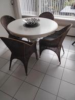 4 Rotan Eetkamerstoelen in Zeer Goede Staat, Huis en Inrichting, Ophalen, Gebruikt, Bruin, Landelijk