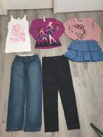 Meisjes pakket jurk broek spijkerbroek shirt top mat 146/152, Ophalen of Verzenden, Zo goed als nieuw, Maat 146