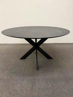 Ronde eettafel HPL steen print 150cm, 150 tot 200 cm, Rond, Ophalen of Verzenden, Zo goed als nieuw