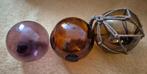 3 retro mondgeblazen drijvers glazen bollen bol, Ophalen of Verzenden, Huis en Inrichting