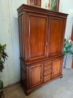 Klassieke Engelse wandkast, servieskast, cabinet, Antiek en Kunst, Antiek | Meubels | Kasten, Ophalen of Verzenden