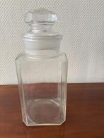 Antieke glazen snoeppot / voorraadpot met deksel. 35 cm., Antiek en Kunst, Ophalen of Verzenden