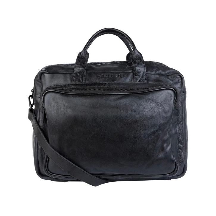 Presly&Sun - Colin - Leren Laptoptas 15'' KL-Zwart, Computers en Software, Laptoptassen, Nieuw, Schoudertas, 15 inch, Ophalen of Verzenden