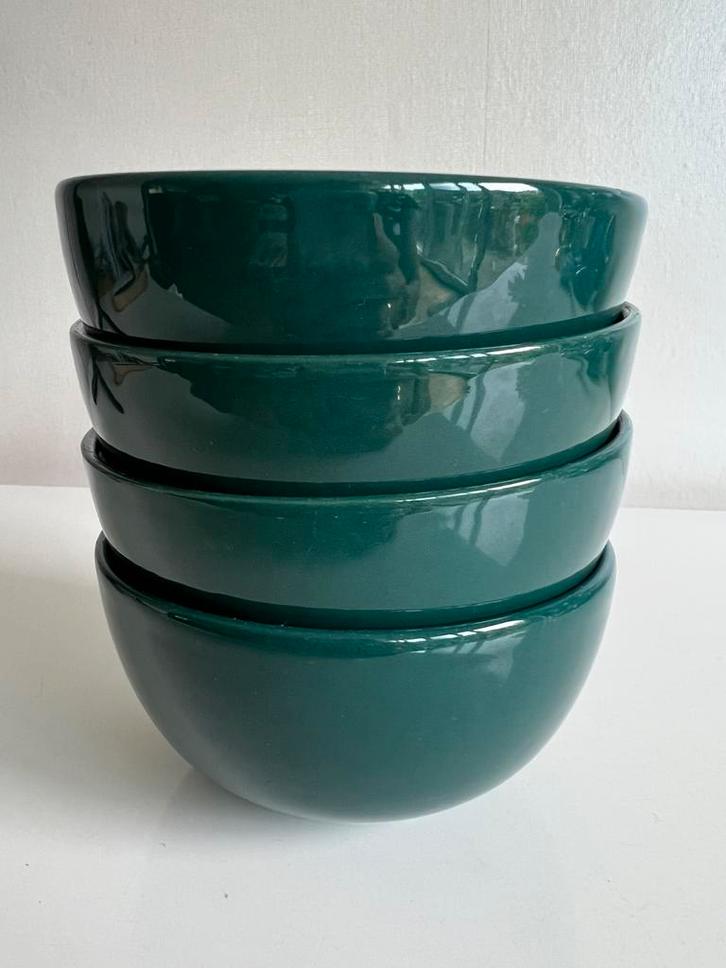 Set 4 Arabia Teema Soepkom Schalen Groen Kaj Franck, Huis en Inrichting, Keuken | Servies, Zo goed als nieuw, Kom(men), Overige stijlen