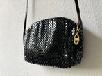 Vintage Zwarte Tas met Pailletten 18 cm, Sieraden, Tassen en Uiterlijk, Tassen | Damestassen, Ophalen of Verzenden, Zwart, Schoudertasje