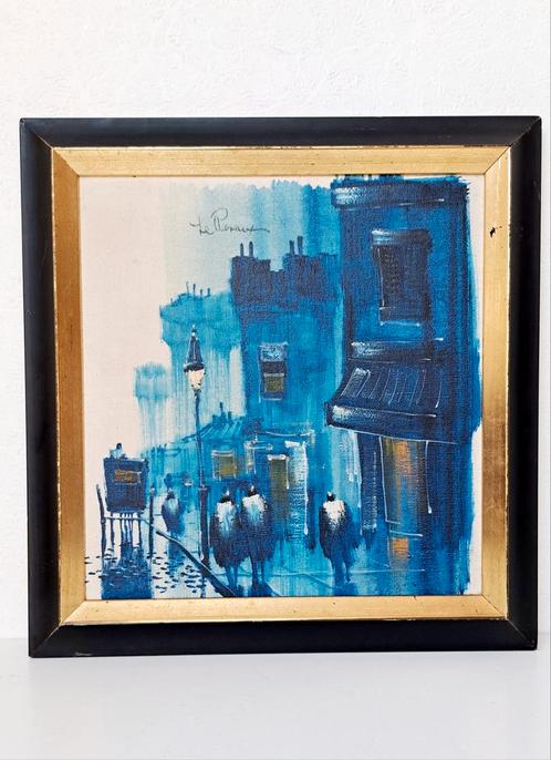 Orgineel schilderij van Le Renoux, Parijs, goud en blauw., Antiek en Kunst, Kunst | Schilderijen | Modern, Ophalen of Verzenden