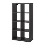 Ikea Kallax kast 77x147 cm - Zwartbruin vakkenkast, Met plank(en), Gebruikt, 100 tot 150 cm, 25 tot 50 cm
