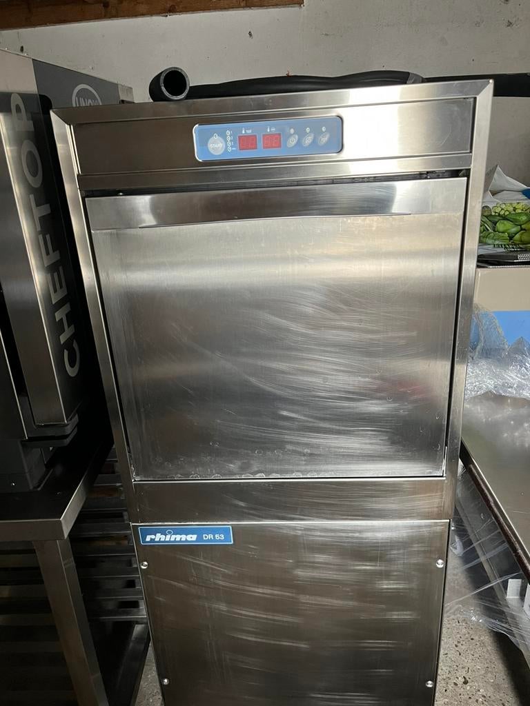 Rhima DR53E vaatwasser, 400V met Rhima ontharder en RVS bok, Ophalen, Gebruikt, Reinigen