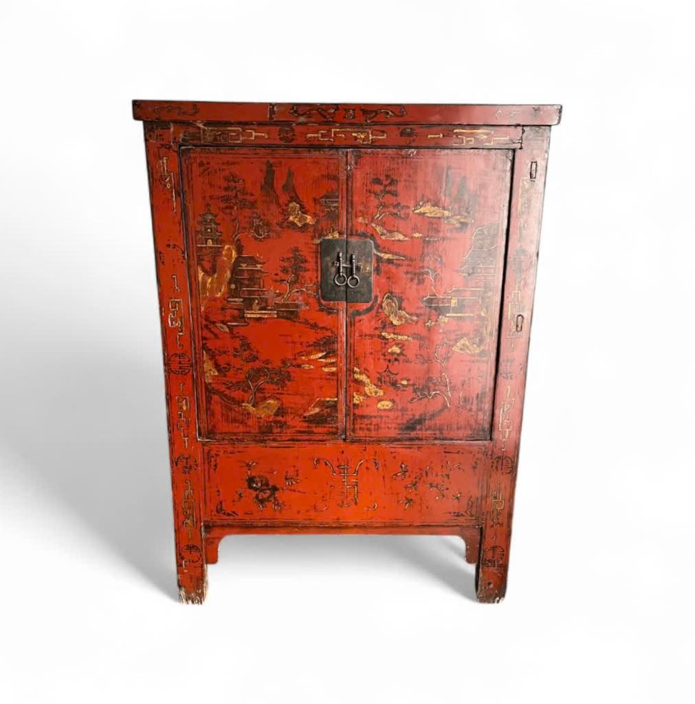Antieke Chinese Bruids-Kast, Ophalen, Gebruikt, 100 tot 150 cm, 25 tot 50 cm
