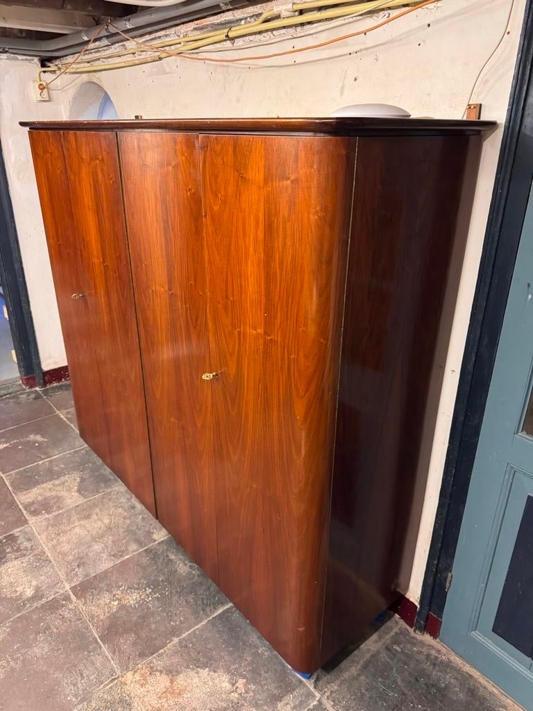 Prachtige antieke kast met gebogen deuren, Huis en Inrichting, Ophalen, Gebruikt, 100 tot 150 cm, Art deco