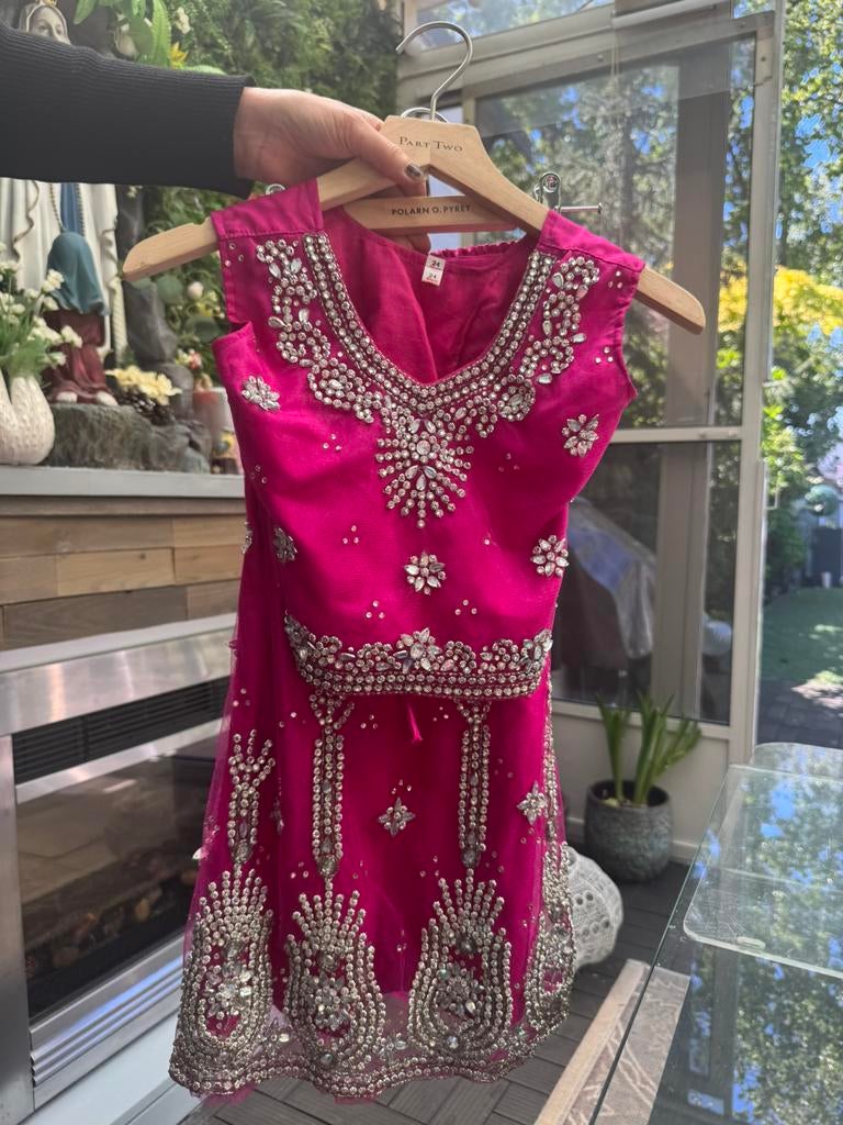 Bollywood Saree jurk  strass 116, Overige typen, Zwart, Ophalen of Verzenden, Zo goed als nieuw