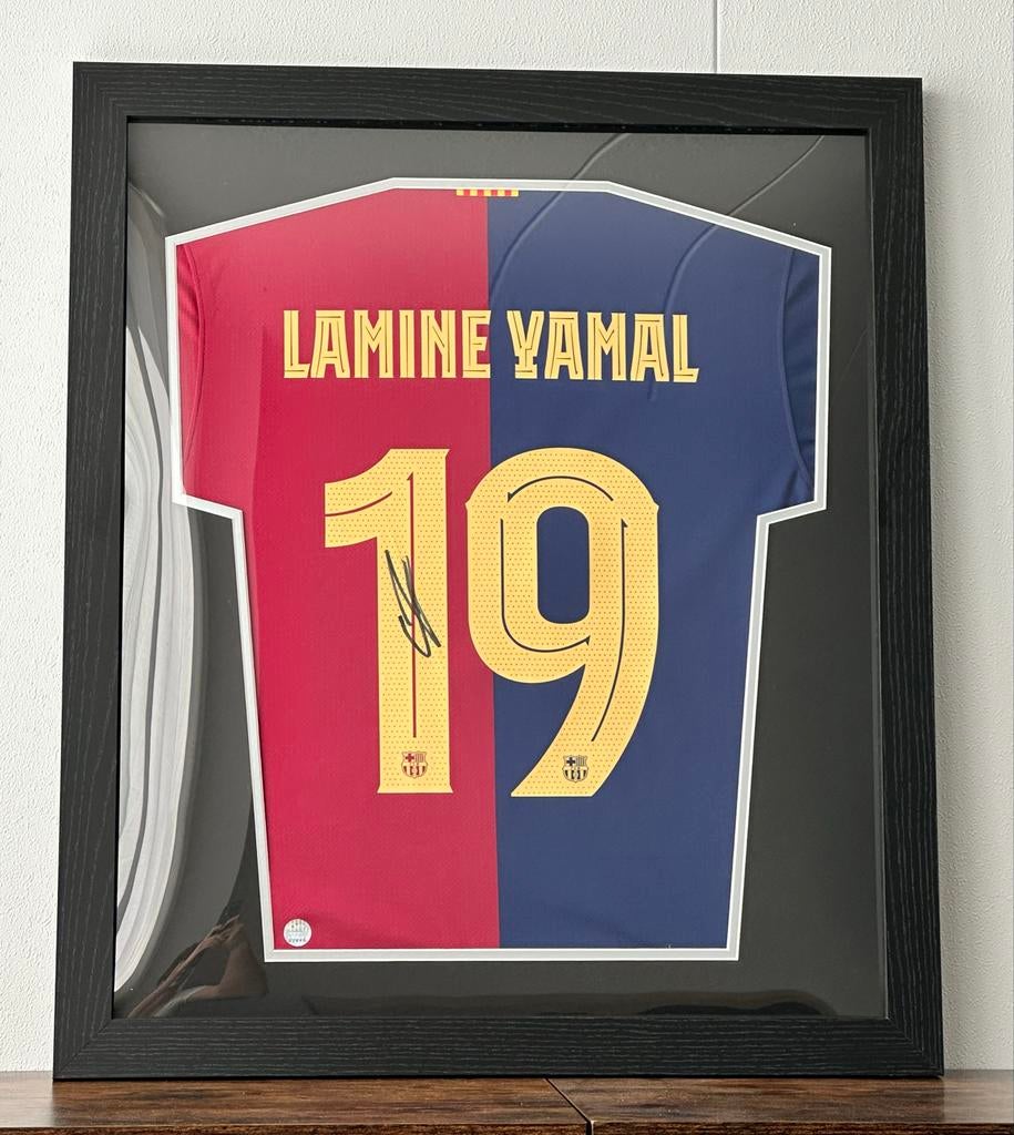 Gesigneerd Lamine Yamal FC Barcelona shirt, Sport en Fitness, Voetbal, Maat L, Ophalen of Verzenden, Nieuw, Shirt