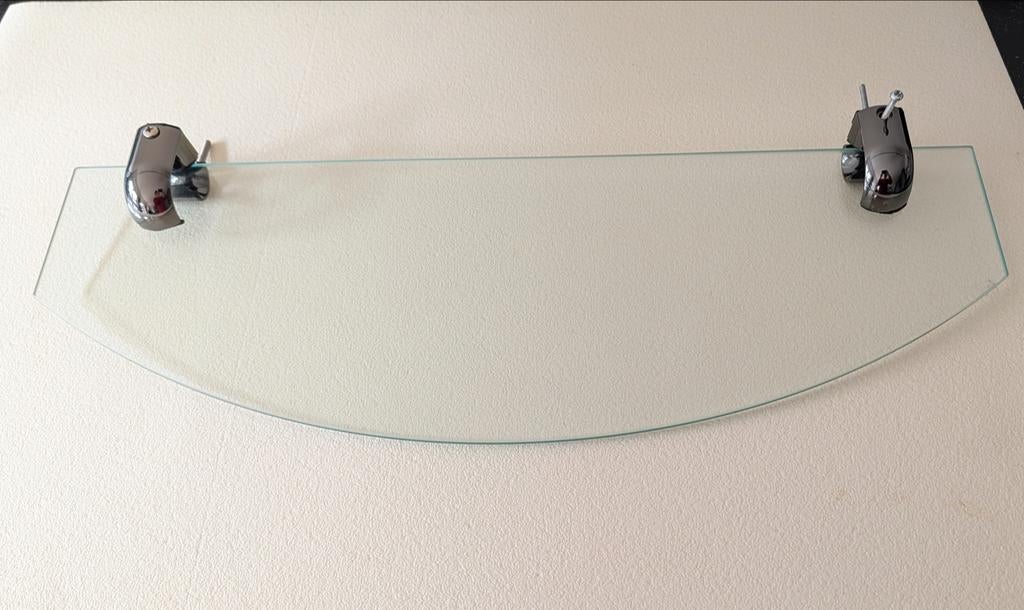 Glazen planchet met chromen beugels, Ophalen of Verzenden, Zo goed als nieuw