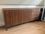 Dressoir bruin walnooteffect MADE Elona 160x40x70, Ophalen, Gebruikt, 150 tot 200 cm, Met lade(s)