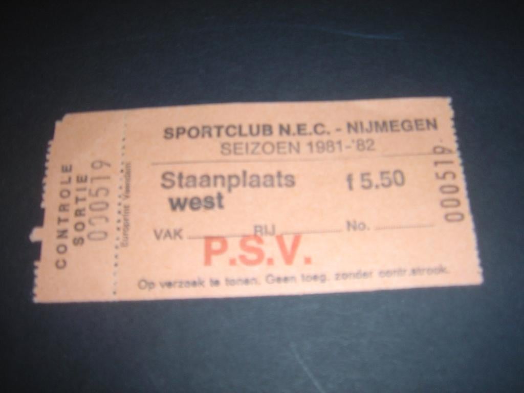 Voetbalkaartjes NEC jaren '80 thuiswedstrijden o.a. Ajax, Ophalen, Gebruikt, Overige binnenlandse clubs, Overige typen