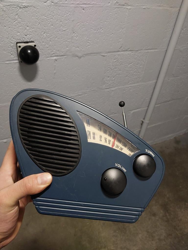 blauwe radio space age vintage retro, Ophalen of Verzenden, Zo goed als nieuw, Radio