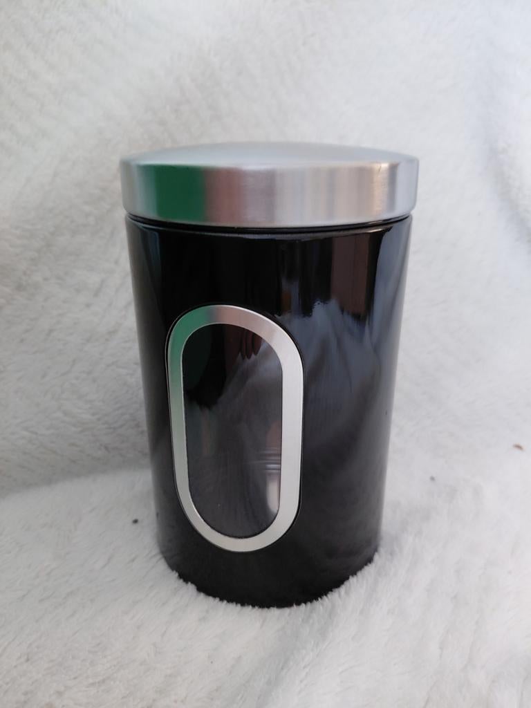 Relaxdays Voorraadbus Zwart/Zilver - Nieuw, Huis en Inrichting, Keuken | Keukenbenodigdheden, Nieuw, Voorraadpot, Overige merken