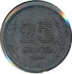 Nederland, 25 cent 1942 zink, Ophalen of Verzenden, Koningin Wilhelmina, 25 cent, Losse munt