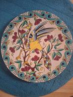 Geglazuurde terracotta wandplaat met reliëf versiering, 2 kg, Ophalen of Verzenden