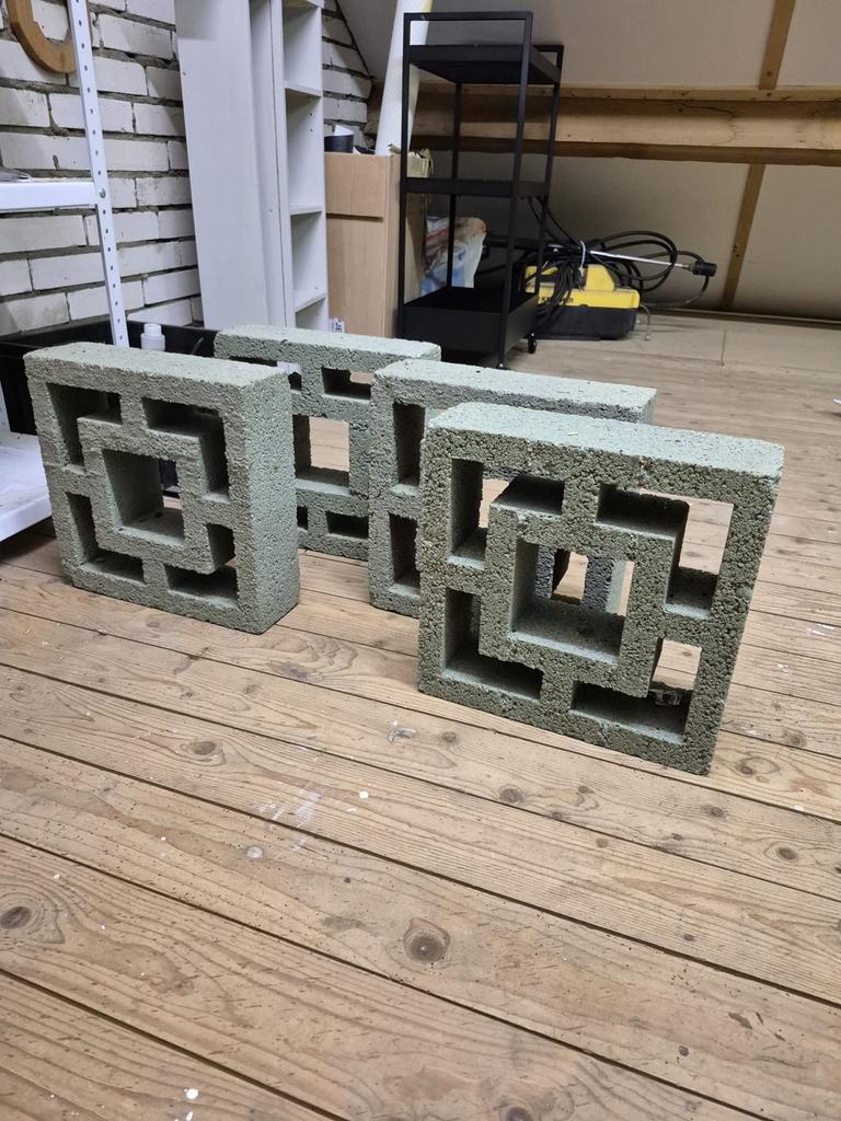 Grijze betonnen sierblokken voor tuin of decoratie, Tuin en Terras, Ophalen, Gebruikt, Overige typen, Minder dan 5 m²