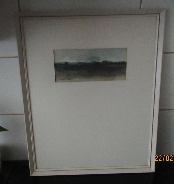 AQUAREL -LANDSCHAP  DRENTHE- KUNSTENAAR GERARD VAN DE WEERD, Antiek en Kunst, Kunst | Overige Kunst, Ophalen of Verzenden