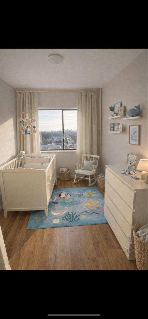 IKEA kindertapijt met zeedieren, Ophalen, Gebruikt, 100 tot 150 cm, Blauw