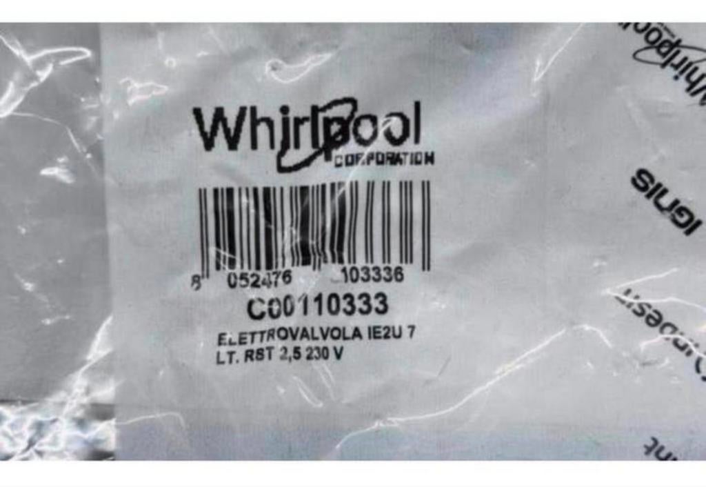 Whirlpool Origineel C00110333 Inlaatventiel-klep 2 voudig, Nieuw, Ophalen of Verzenden, H, H