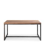 Acacia eettafel met metalen onderstel van de Knibbeler, Huis en Inrichting, Tafels | Eettafels, Ophalen, 50 tot 100 cm, Zo goed als nieuw