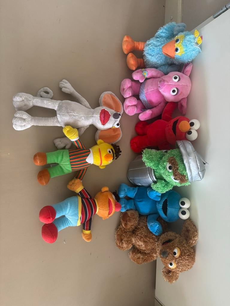 Grote set Sesamstraat knuffels - Elmo, Koekiemonster & meer!, Kinderen en Baby's, Speelgoed | Knuffels en Pluche, Gebruikt, Overige merken