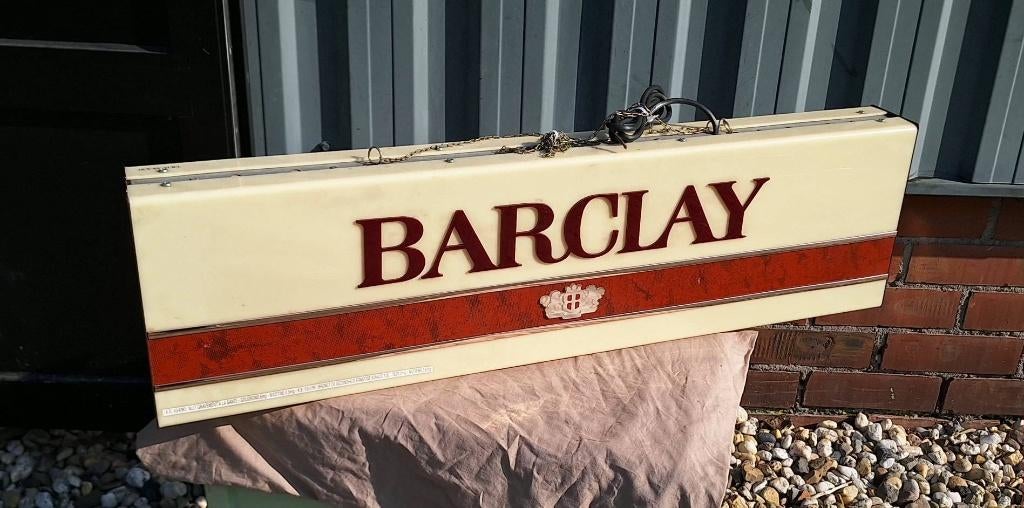Vintage reclamelichtbak van het sigarettenmerk Barclay., Verzamelen, Ophalen, Gebruikt, ., Lichtbak of (neon) lamp