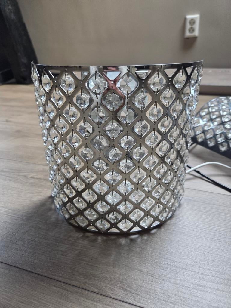 4 kristallen wandlampen, Huis en Inrichting, Lampen | Lampenkappen, Ophalen, Zo goed als nieuw, Rond, Minder dan 25 cm