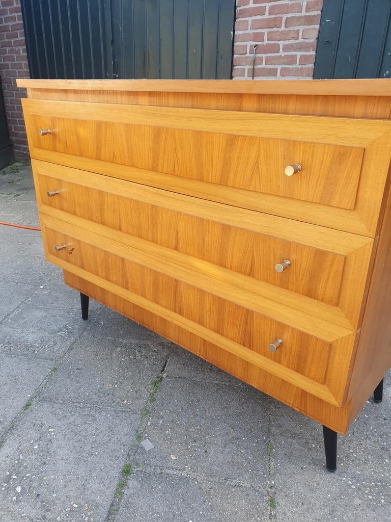 Vintage Ladekast 90 breed 44 diep 77 hoog, Huis en Inrichting, Kasten | Ladekasten, Ophalen, Gebruikt, Sixties, Teakhout