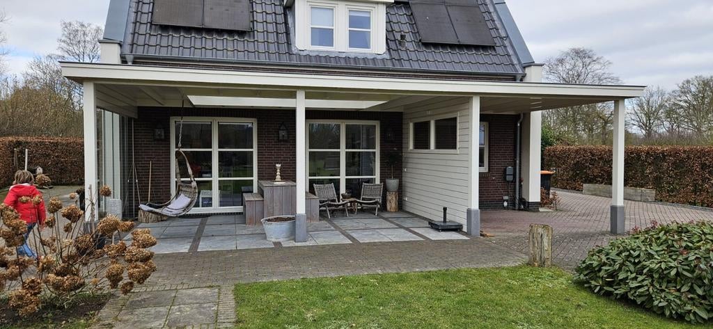 Veranda met glazen schuifwand, lichtstraat en natuurstenen, Ophalen, Zo goed als nieuw, Veranda