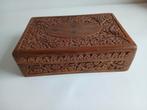 Vintage Made in India Hand Carved Wooded Box. Hardhouten met, Ophalen of Verzenden