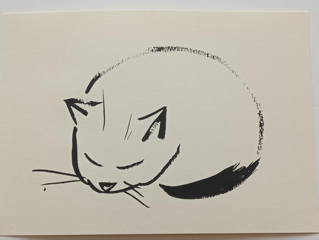 Anne Versteyne Prent van een Kat 1998, Ophalen of Verzenden