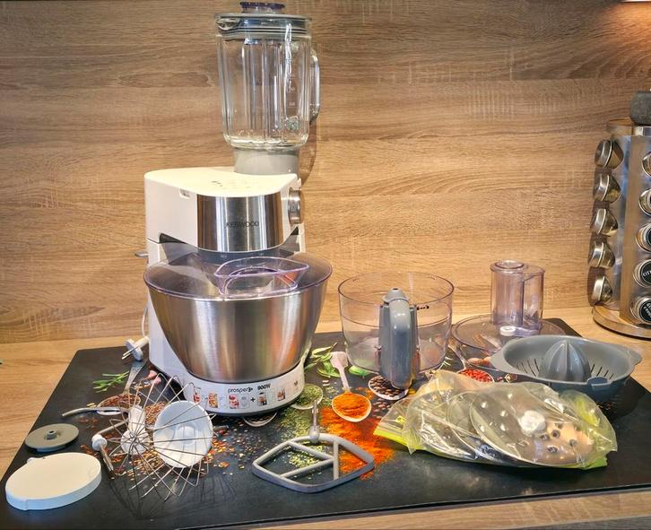 Kenwood KM280 Prospero complete Keukenmachine, Witgoed en Apparatuur, Keukenmixers, Gebruikt, 4 liter of meer, 3 snelheden of meer