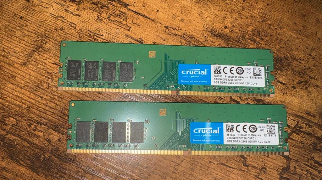 16GB (2x8GB) DDR4 UDIMM, Computers en Software, RAM geheugen, Gebruikt, DDR4, Ophalen of Verzenden, Desktop