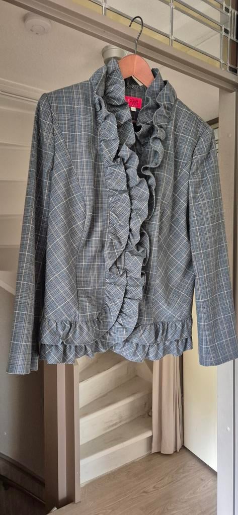 Edgar Vos collection maat 46 manteljasje, Kleding | Dames, Maat 46/48 (XL) of groter, Zo goed als nieuw, Jasje, Grijs