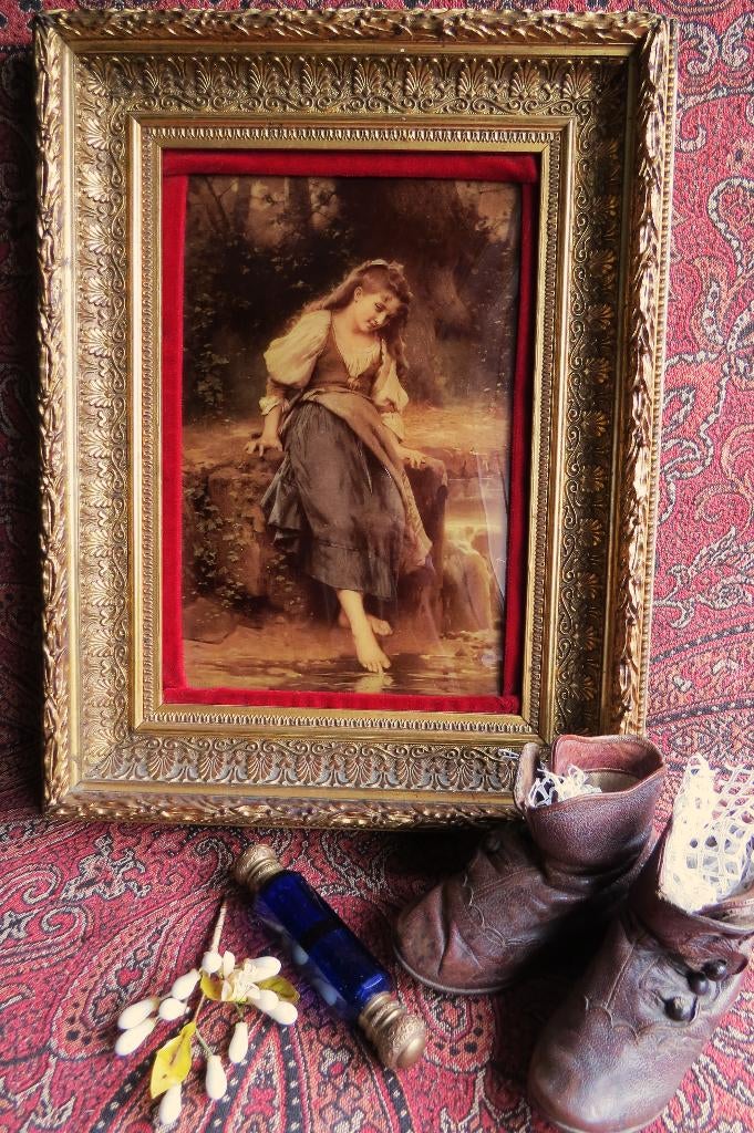 Antiek Victoriaans Crystoleum foto Albuminedruk c.1890, Antiek en Kunst, Antiek | Overige Antiek, Ophalen of Verzenden