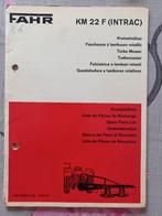 Onderdelenboek Fahr Turbomaaier KM 22 F (INTRAC), Ophalen of Verzenden, Gelezen, Tractor en Landbouw