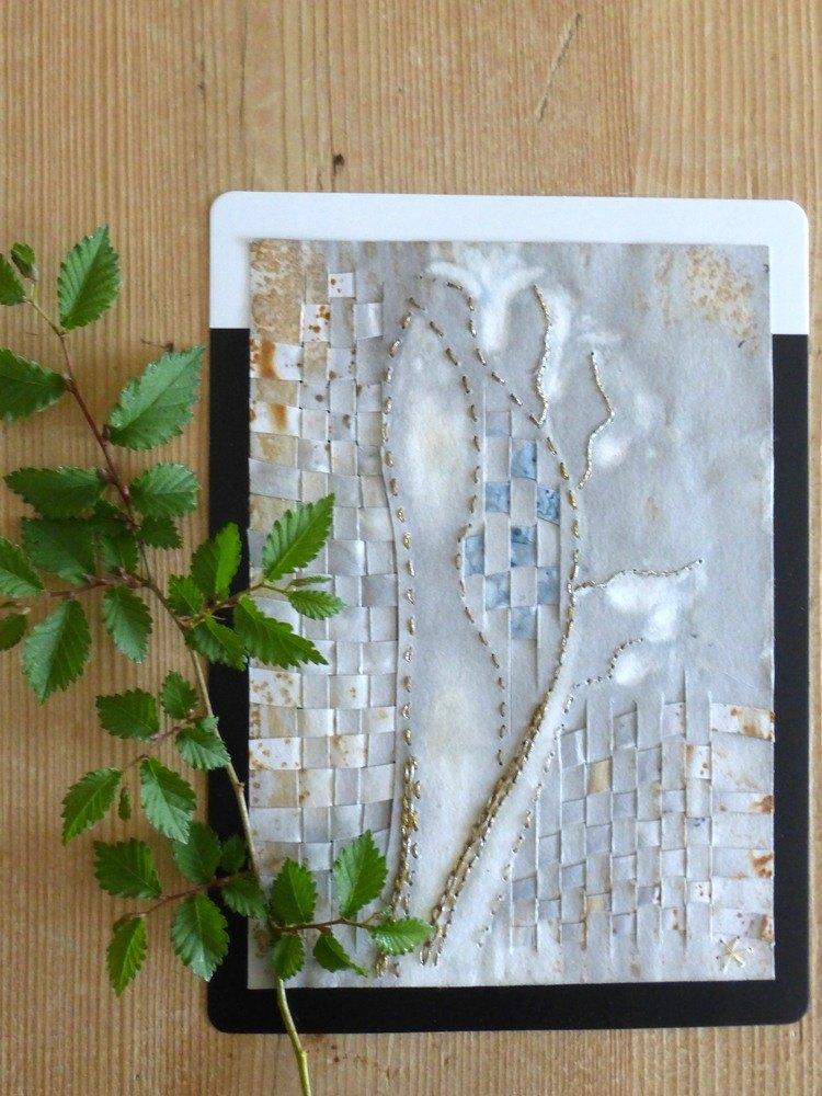 Ecoprint hyacinth & blauw druifje, Ophalen of Verzenden