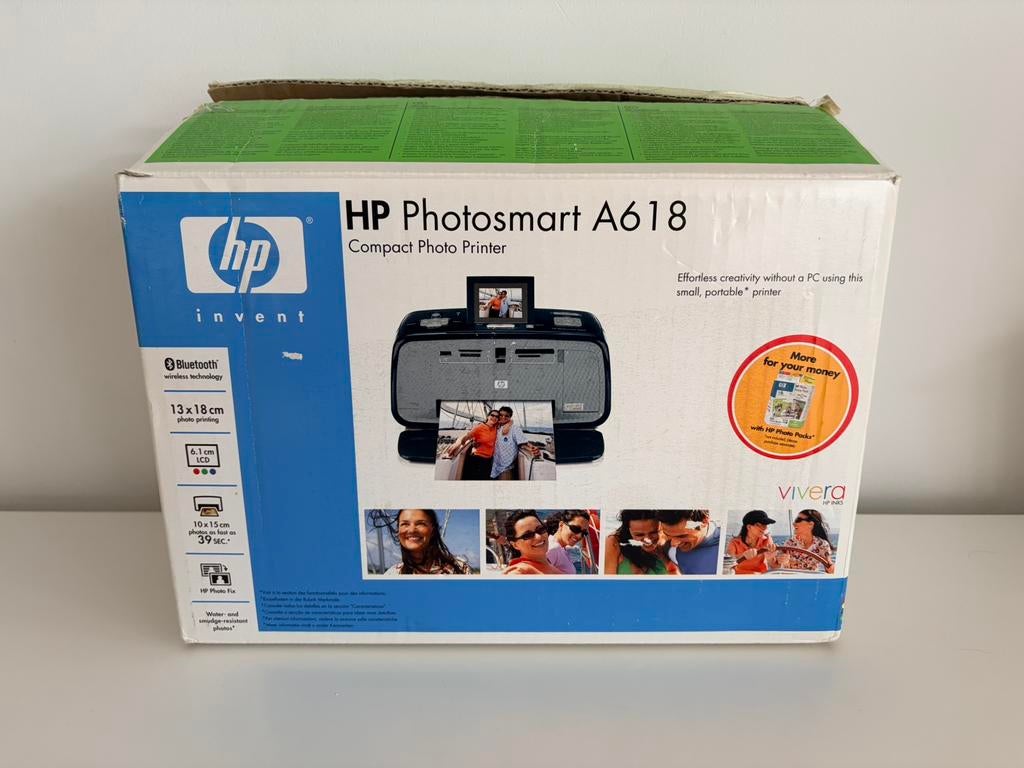 HP Photosmart A618 Compact Foto Printer zwart NIEUW!!!, Computers en Software, Printers, Ophalen of Verzenden, Nieuw, Fotoprinter
