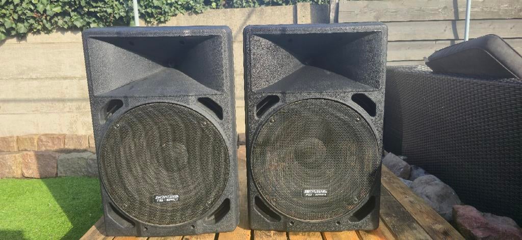 Te koop JB Systems PSX-15 speakers en AX700 versterker, Ophalen