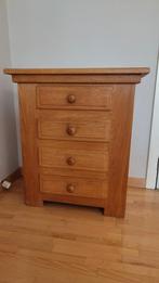 Volledig licht eiken ladekastje, ideaal voor in gang of hal., Ophalen, Eikenhout, Rustiek licht eiken uitstraling., 50 tot 100 cm