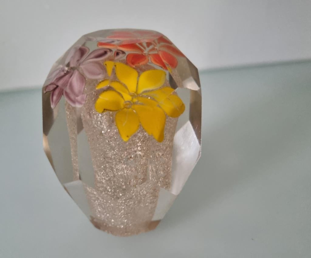 Boheems, Sklo, Tsjechisch paperweight, presse papier, antiek, Ophalen of Verzenden, Zo goed als nieuw, Zilver, Dame