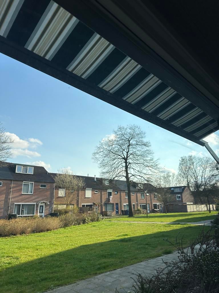 Elektrisch zonnescherm - 6,20m breed - Zo goed als nieuw, Tuin en Terras, Zonneschermen, Ophalen, 450 cm of meer, Elektrisch, Zo goed als nieuw