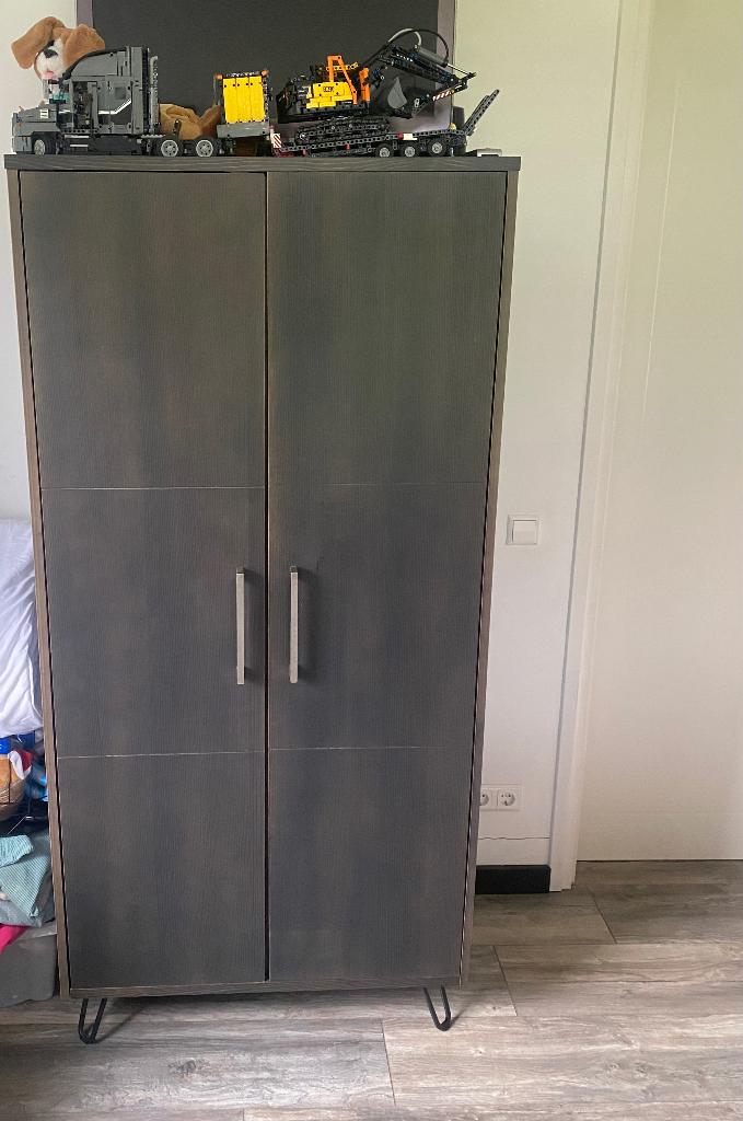 Bopita 2 deurs kledingkast donkerbruin, Gebruikt, 50 tot 70 cm, 105 cm of meer, Ophalen of Verzenden