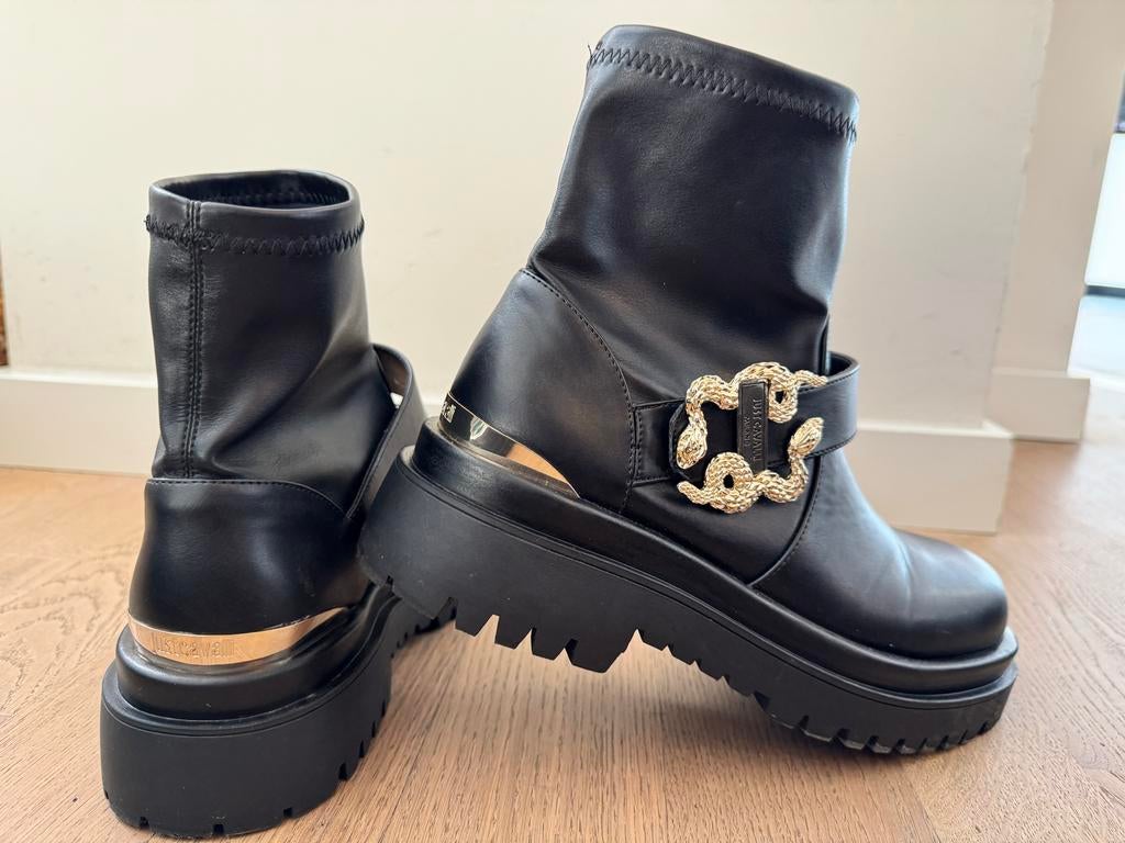 Just Cavalli enkel laarsjes maat 39, Kleding | Dames, Ophalen of Verzenden, Zo goed als nieuw, Zwart, Lage of Enkellaarzen