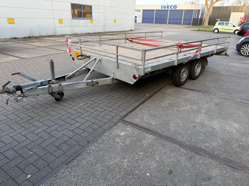 Robuuste dubbelassige aanhanger te koop, Auto diversen, Aanhangers en Bagagewagens, Ophalen, Gebruikt